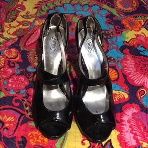 Black Open Toe Heels